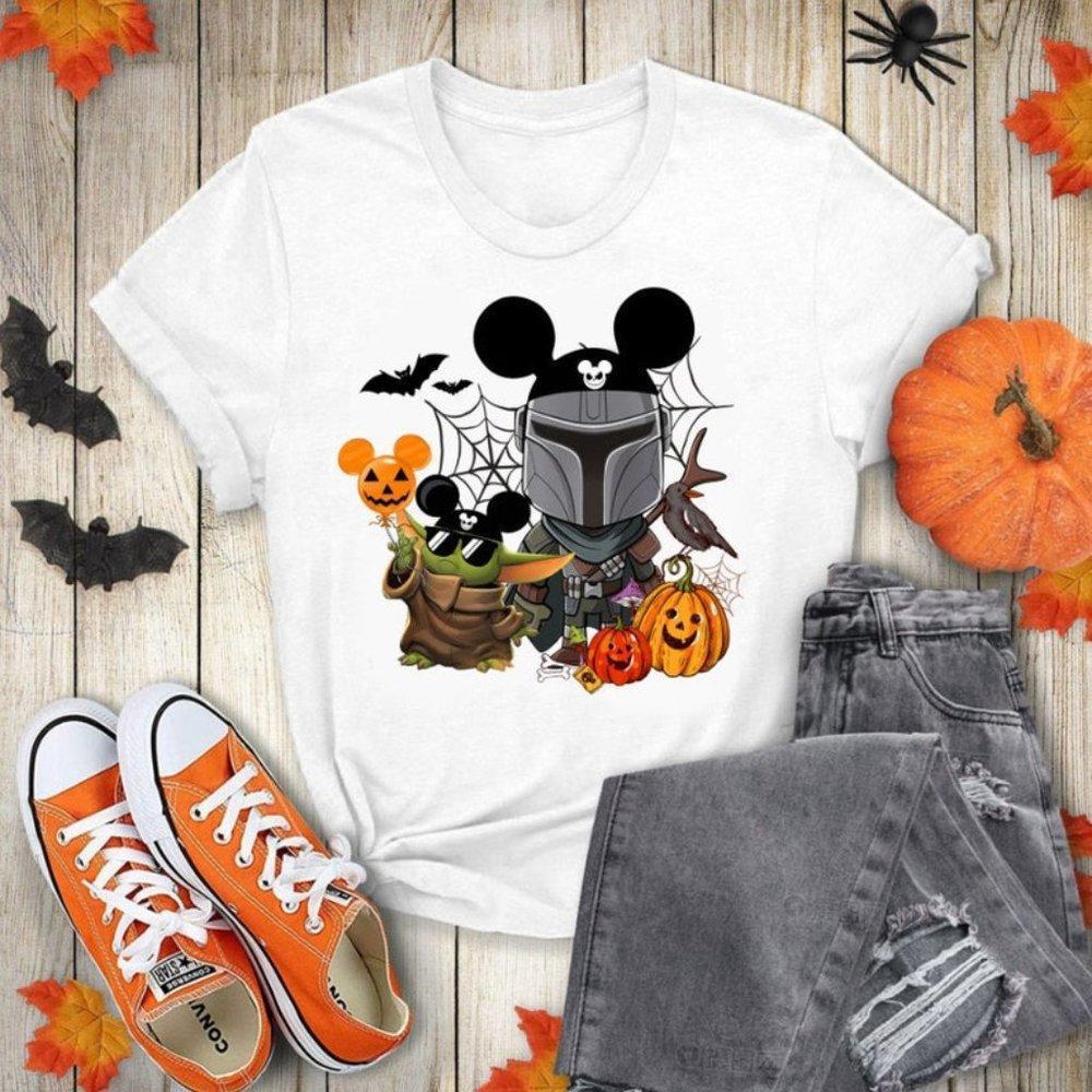 Baby Yoda Disney T-Shirt Disney Halloween Tee, Mandalorian Yoda Shirt